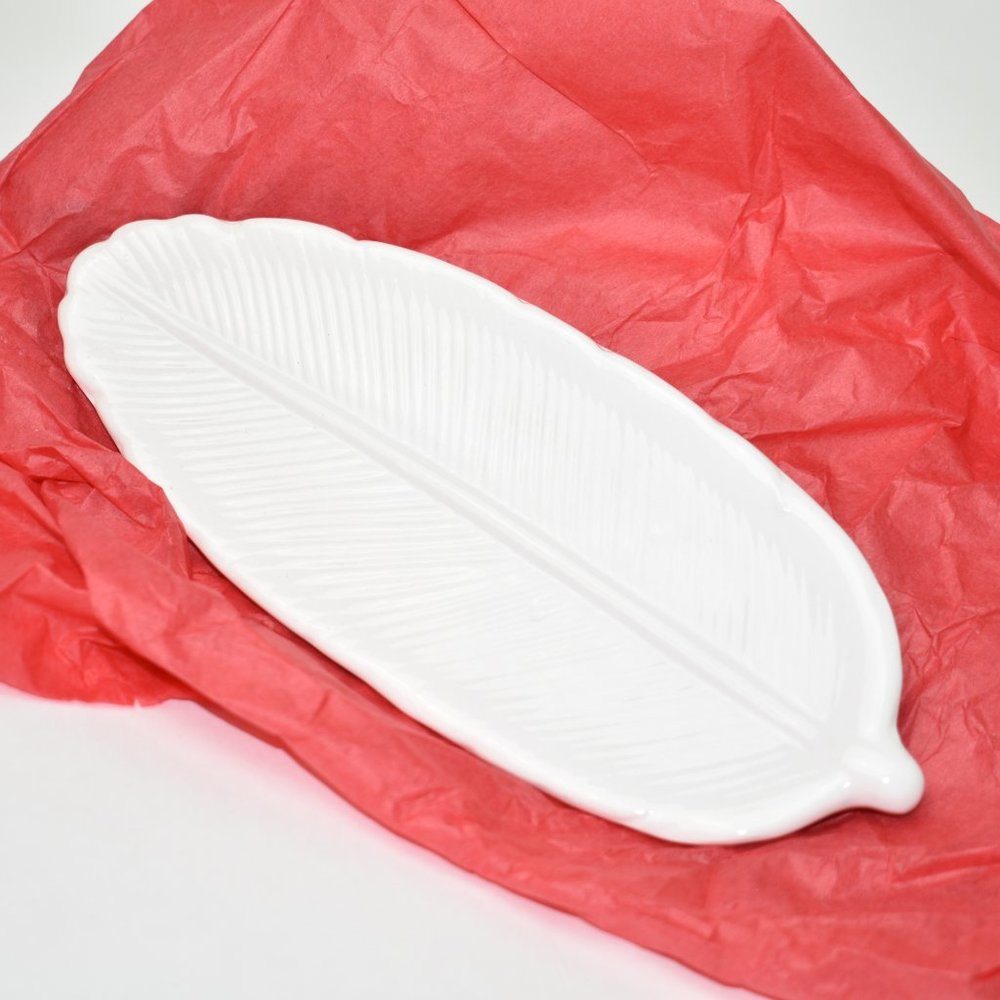 Feather Shaped Decorative Trinket Tray (single)